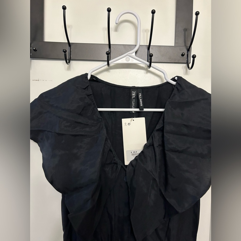 NWT Zara Ruffled Sleeveless Midi Dress - Picture 6 of 10